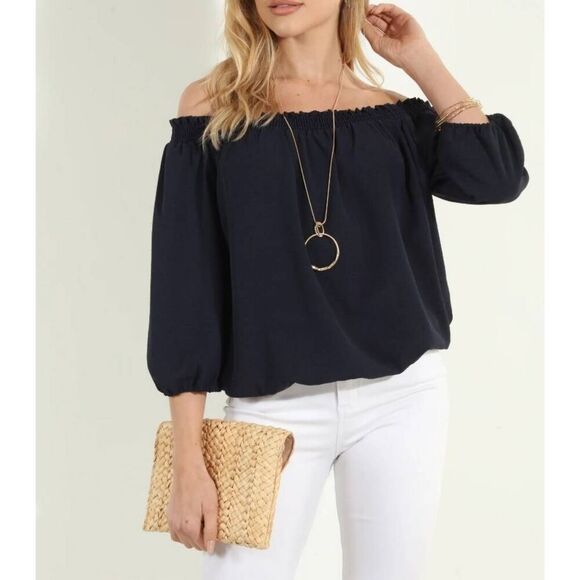 Veronica M The Daily Look Navy Off The Shoulder Blouse size 1X - Picture 1 of 5